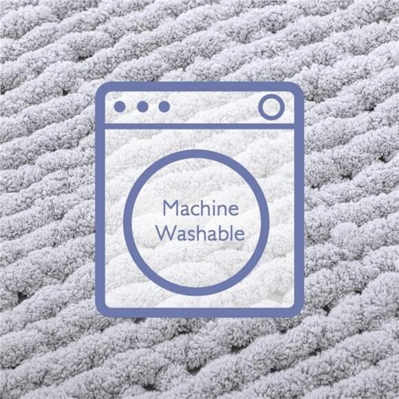 Chunky Knit Blanket Throw 51"x63", 100% Hand Knitted Chenille Throw Blanket - Picture 7 of 8